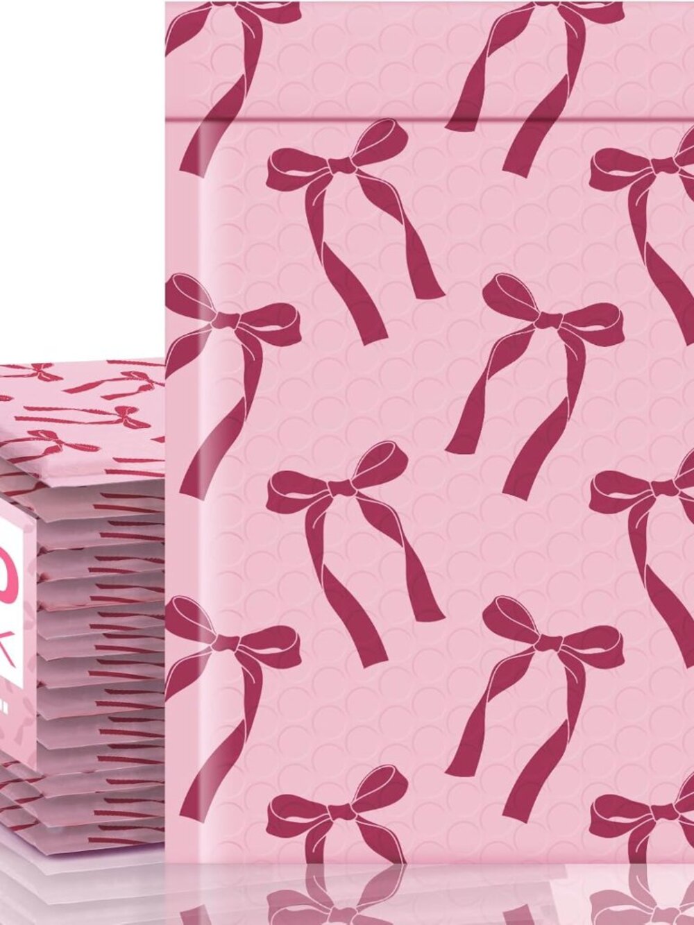 PINK RIBBON BUBBLE MAILERS - 6 X 10 - GET 15 FOR $13 - Picture 2 of 2